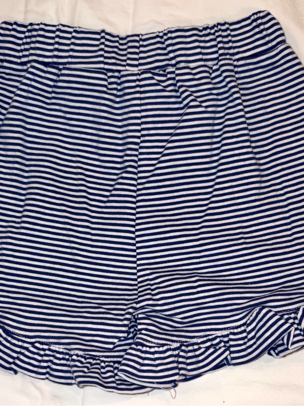Stitchy Fish Pippa navy stripe top & ruffle short set sz 3T NWT